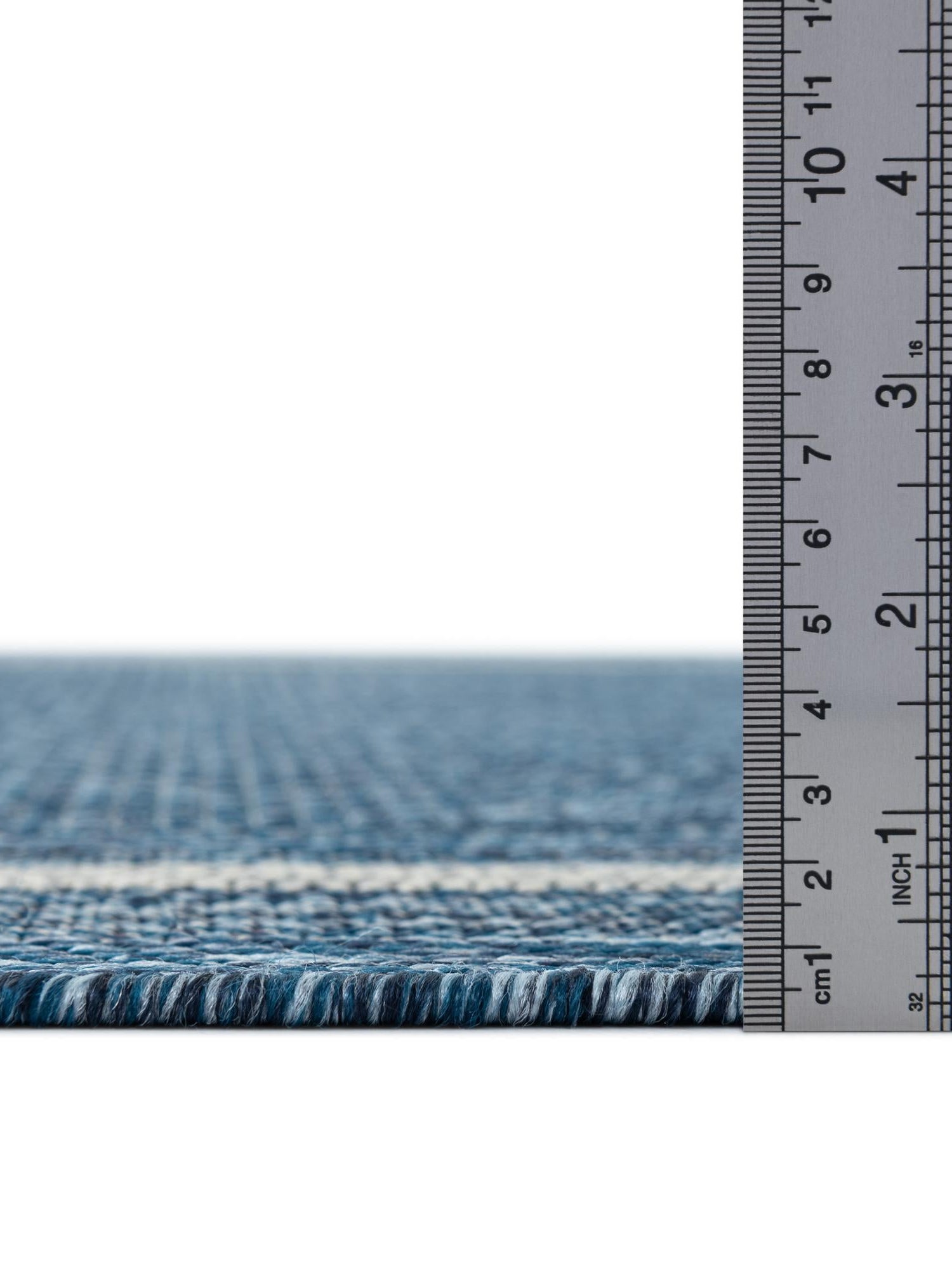 Blue 3' 1 x 6' 1 Outdoor Border Hearth Half-Round Semicircle Area Rug Weather Resistant for Patio, Deck, Terrace, Balcony, Porch 100% Polypropylene Classic Bordered Carpet for Sale at Rug Engine