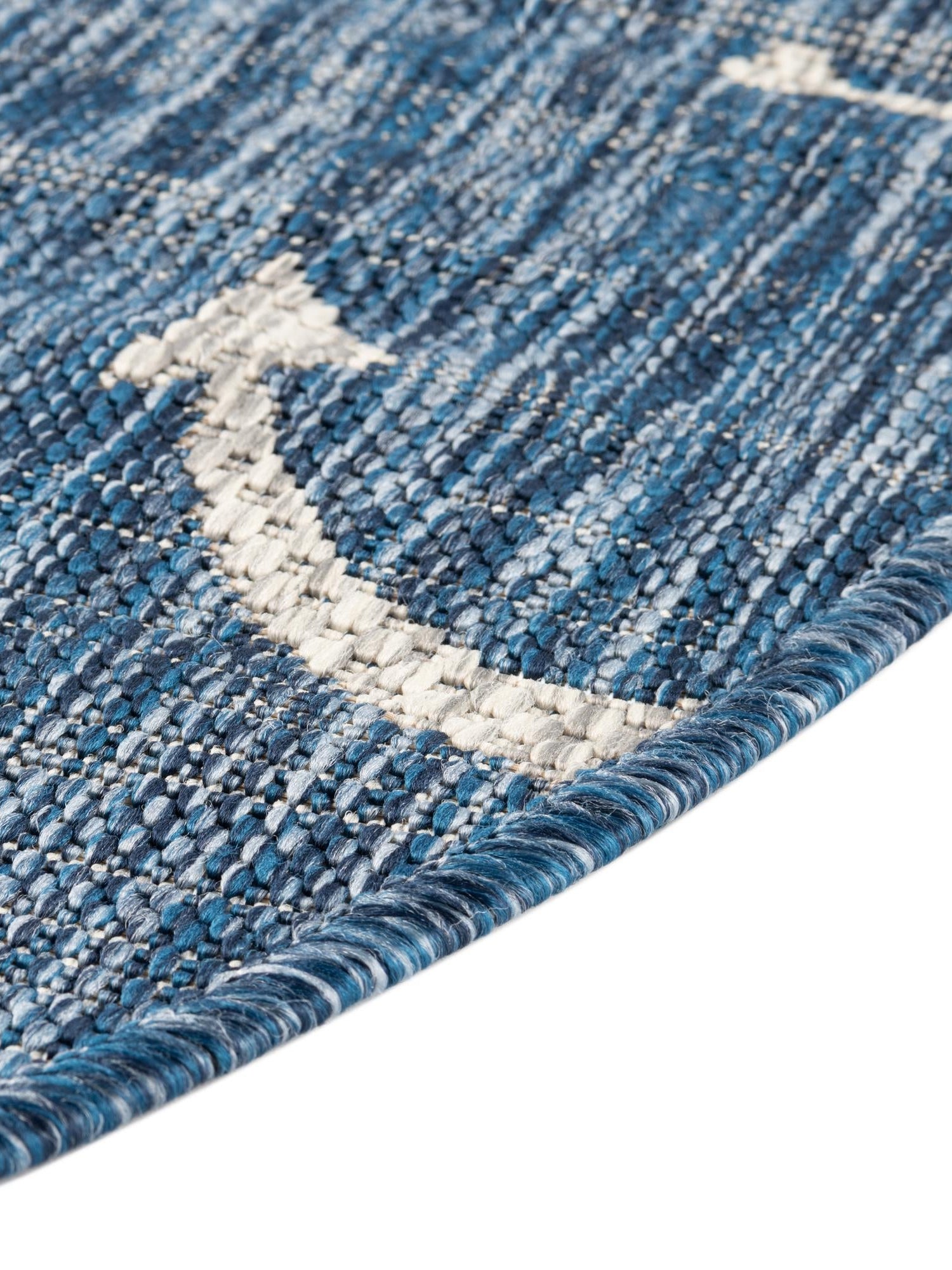 Blue 2' 2 x 3' 7 Outdoor Coastal Hearth Half-Round Semicircle Area Rug Weather Resistant for Patio, Deck, Terrace, Balcony, Porch 100% Polypropylene Coastal Decor Carpet for Sale at Rug Engine