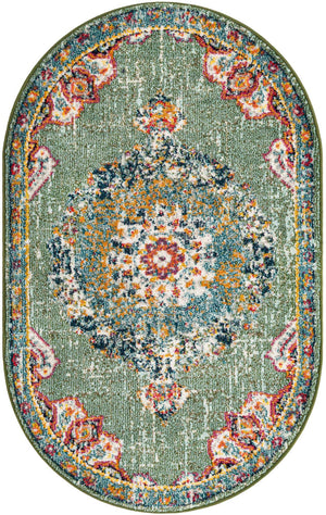 Green 3' 1 x 5' 3 Penrose Oval Area Rug