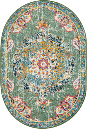 Green 4' 1 x 6' 1 Penrose Oval Area Rug