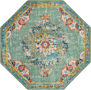 Green 6' 1 x 6' 1 Penrose Octagon Area Rug