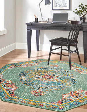 Green 6' 1 x 6' 1 Penrose Octagon Area Rug
