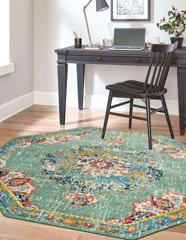 Green 6' 1 x 6' 1 Penrose Octagon Area Rug