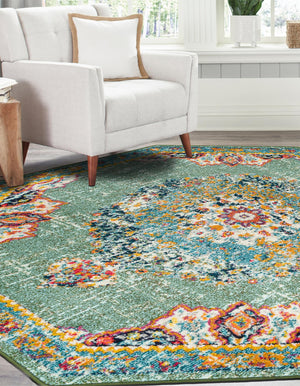 Green 6' 1 x 6' 1 Penrose Octagon Area Rug