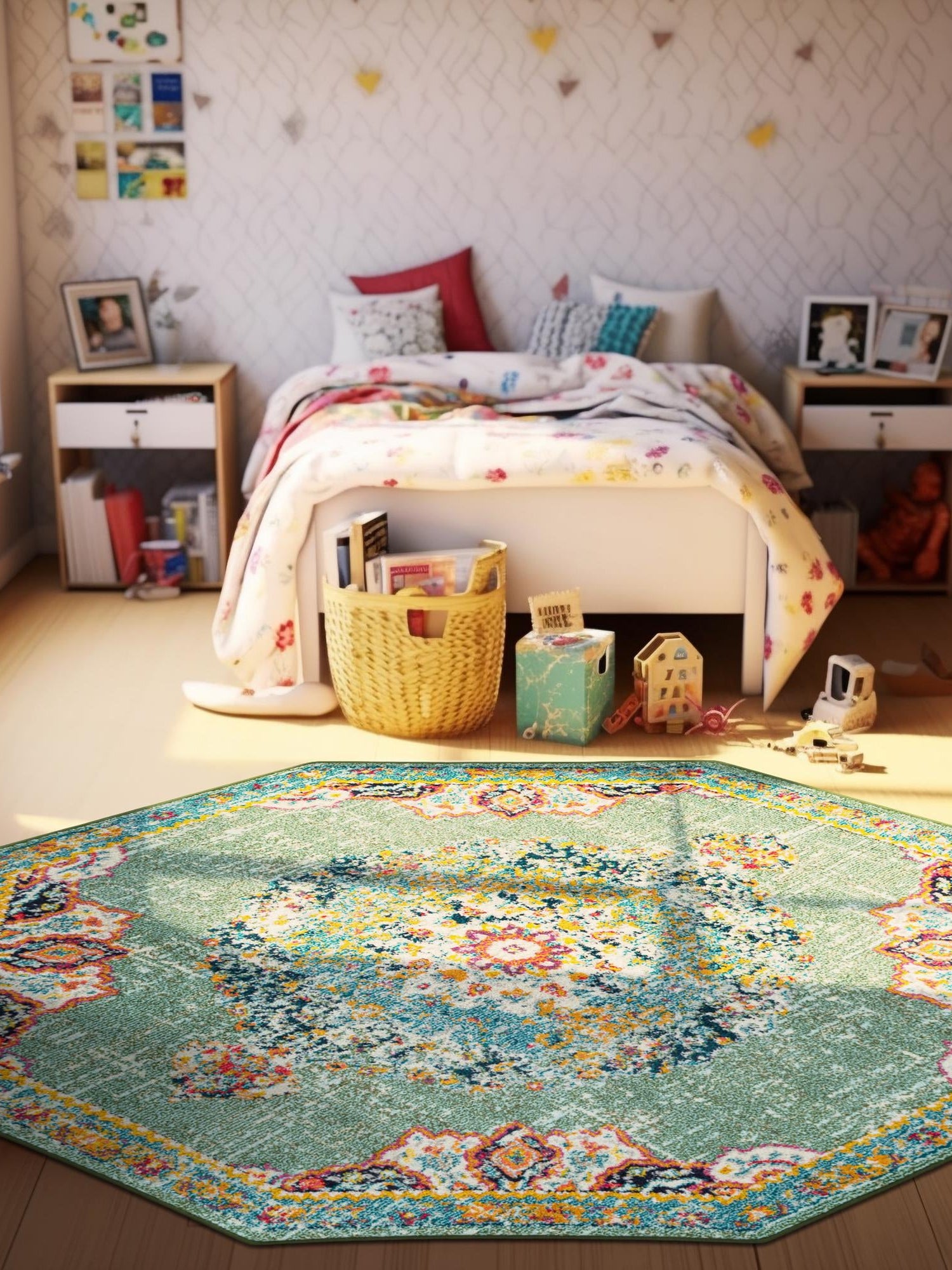 Green 6' 1 x 6' 1 Penrose Octagon Area Rug