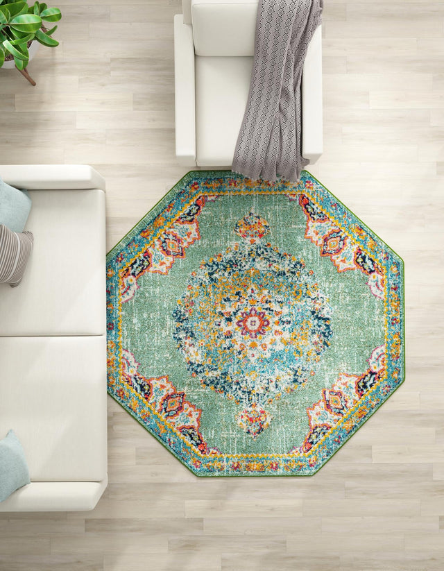 Green 6' 1 x 6' 1 Penrose Octagon Area Rug
