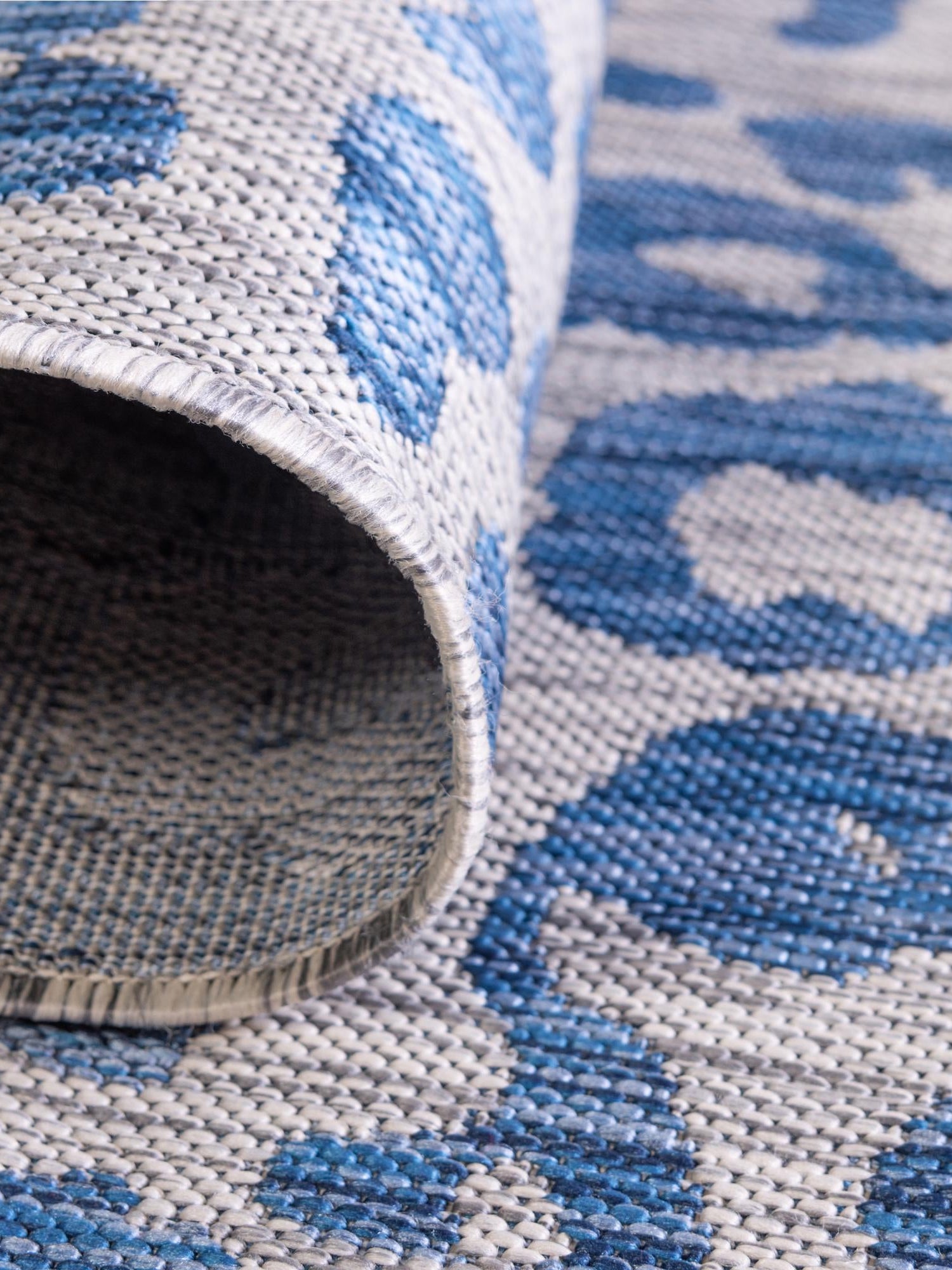 Blue 3' 1 x 6' 1 Outdoor Safari Hearth Half-Round Semicircle Area Rug Weather Resistant for Patio, Deck, Terrace, Balcony, Porch Animal Print Wildlife Nature Carpet for Sale at Rug Engine