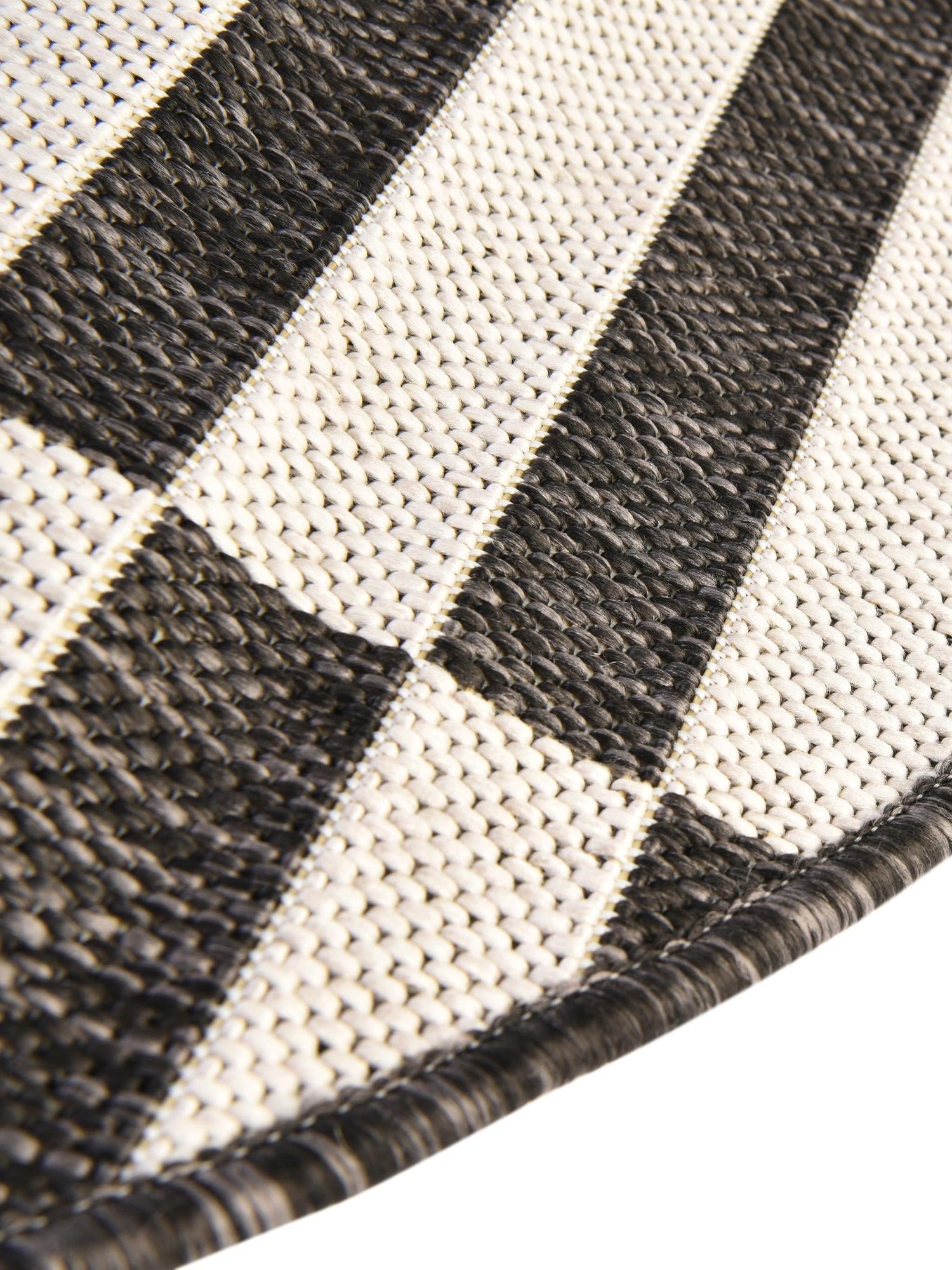 Charcoal 3' 1 x 6' 1 Outdoor Striped Hearth Area Rug Weather Resistant for Patio, Deck, Terrace, Balcony, Porch