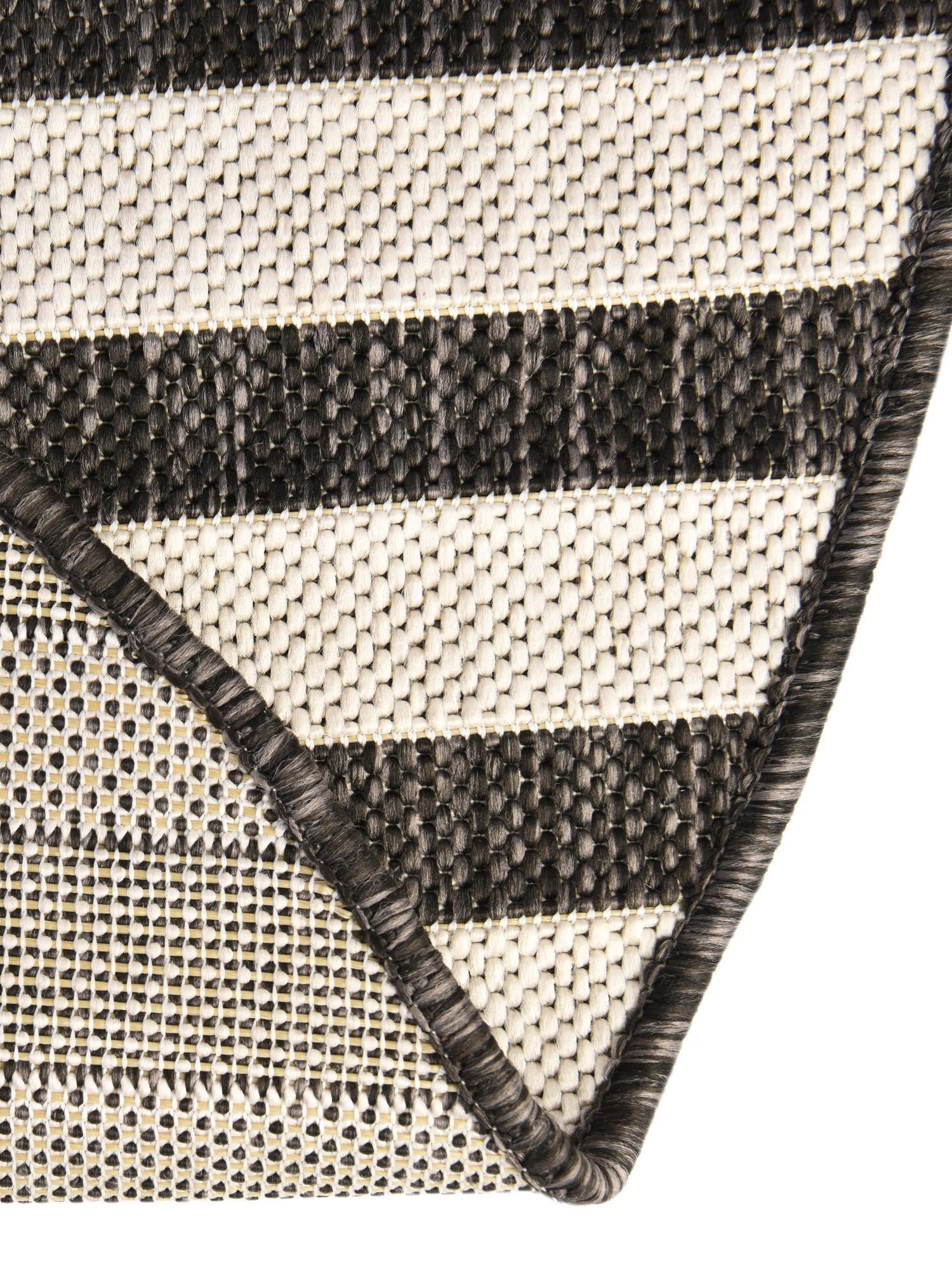 Charcoal 3' 1 x 6' 1 Outdoor Striped Hearth Area Rug Weather Resistant for Patio, Deck, Terrace, Balcony, Porch