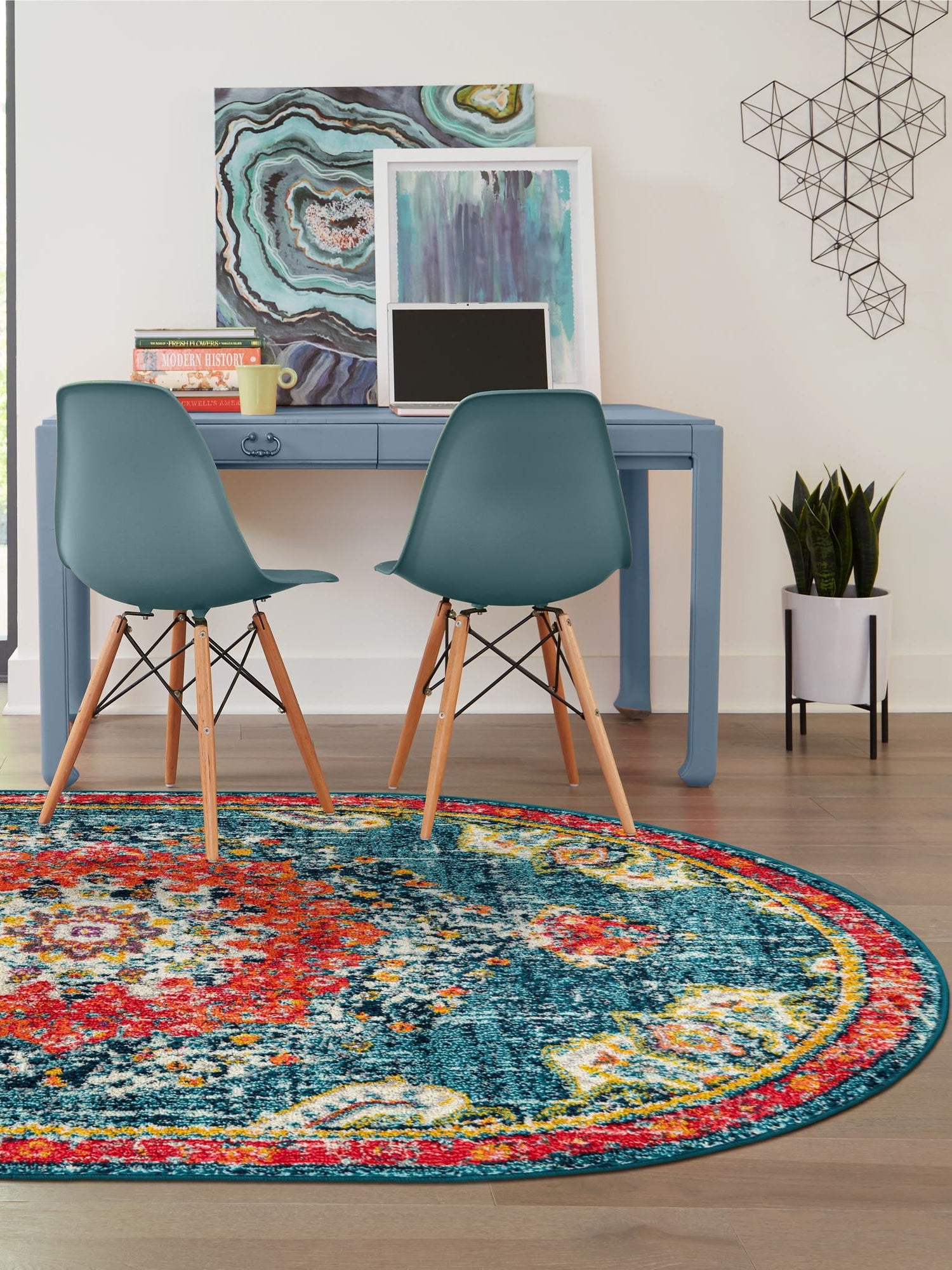 Blue 3' 1 x 5' 3 Penrose Oval Area Rug