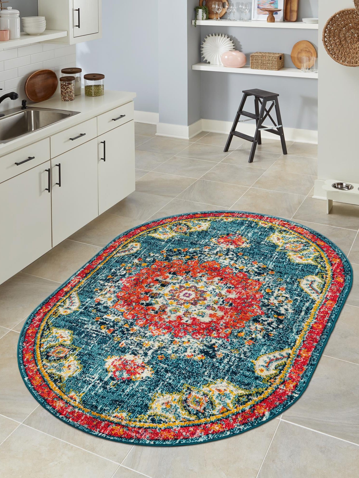Blue 3' 1 x 5' 3 Penrose Oval Area Rug