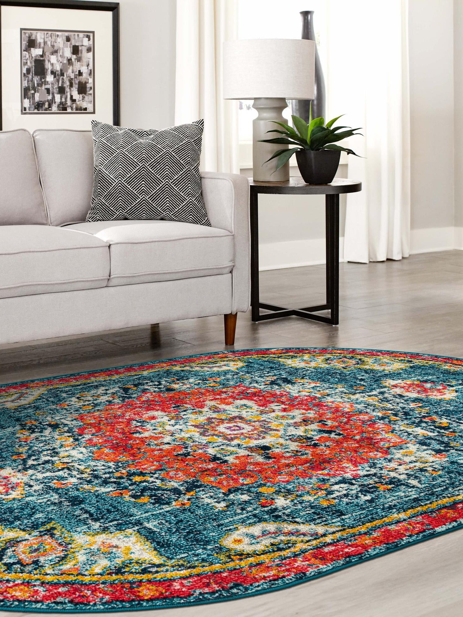 Blue 3' 1 x 5' 3 Penrose Oval Area Rug