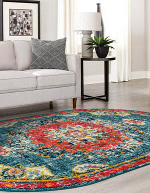 Blue 3' 1 x 5' 3 Penrose Oval Area Rug