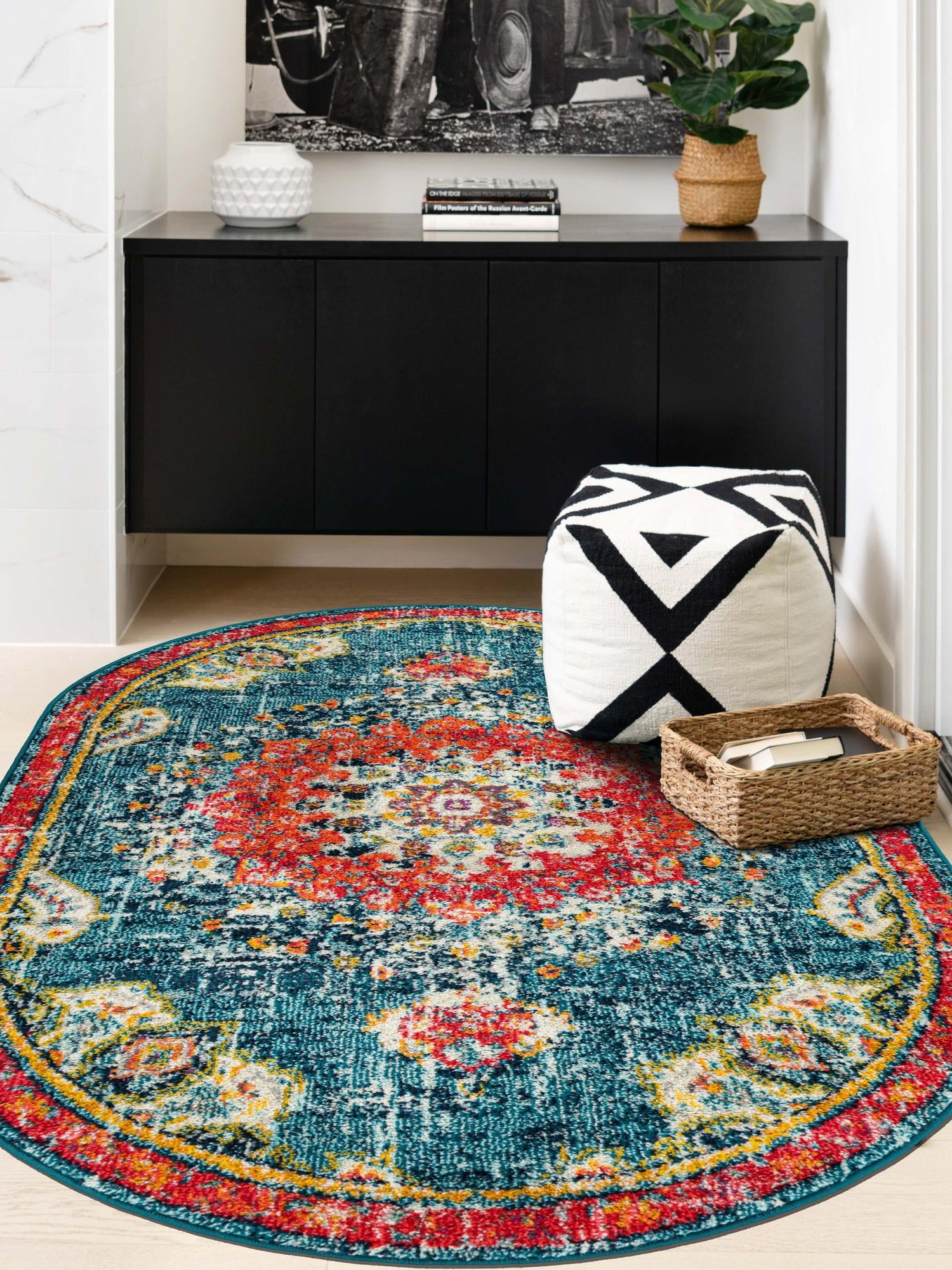 Blue 4' 1 x 6' 1 Penrose Oval Area Rug