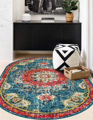 Blue 3' 1 x 5' 3 Penrose Oval Area Rug