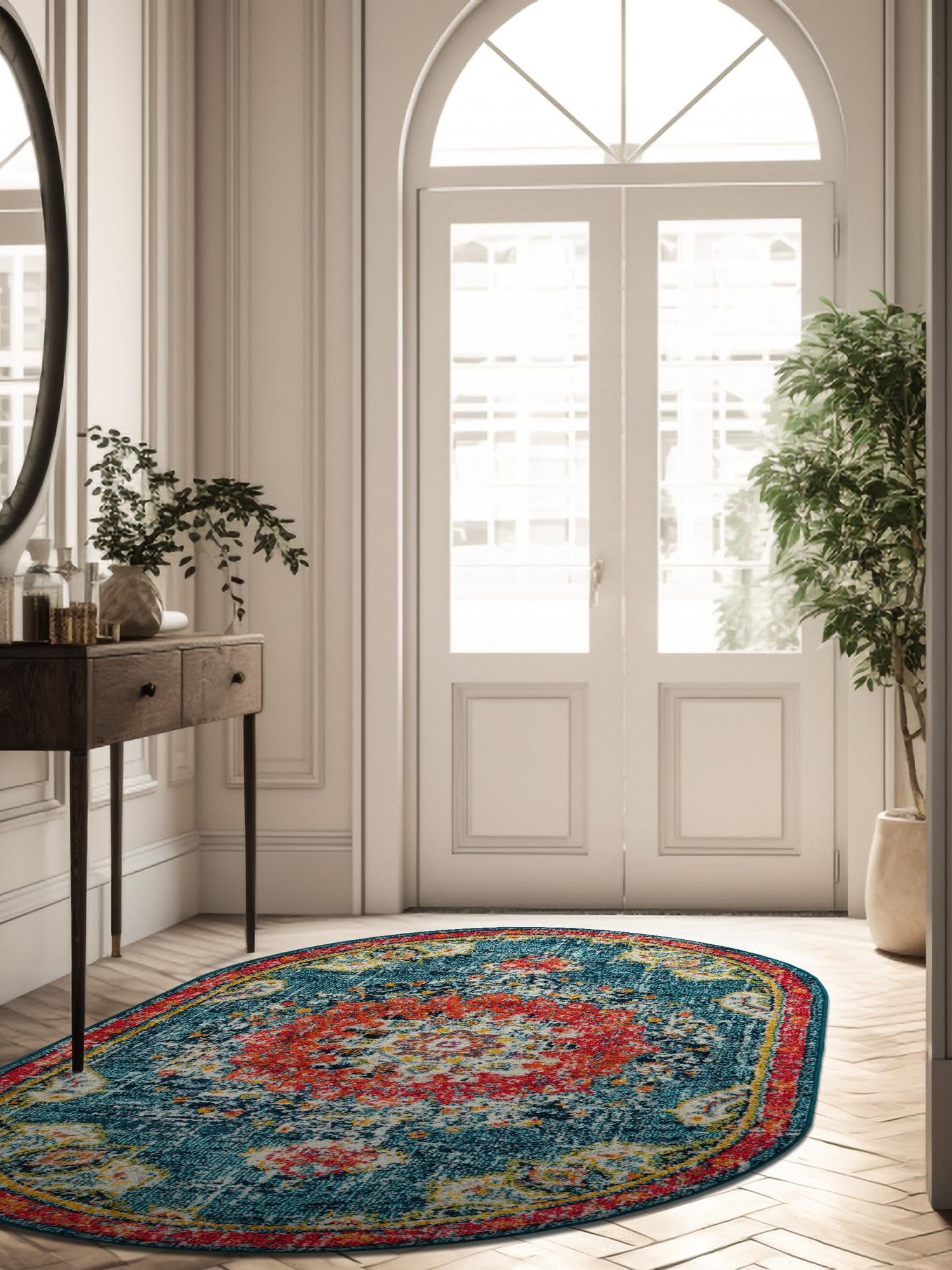 Blue 3' 1 x 5' 3 Penrose Oval Area Rug