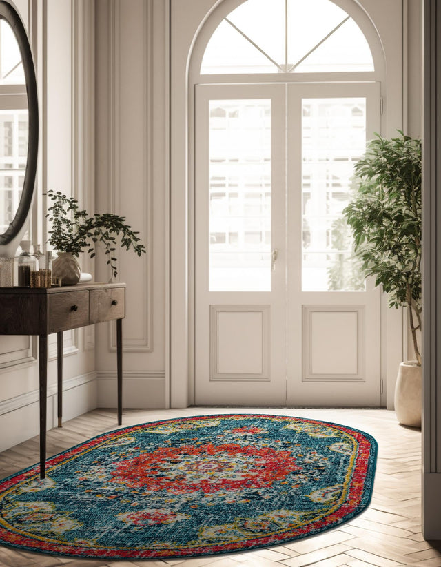 Blue 3' 1 x 5' 3 Penrose Oval Area Rug