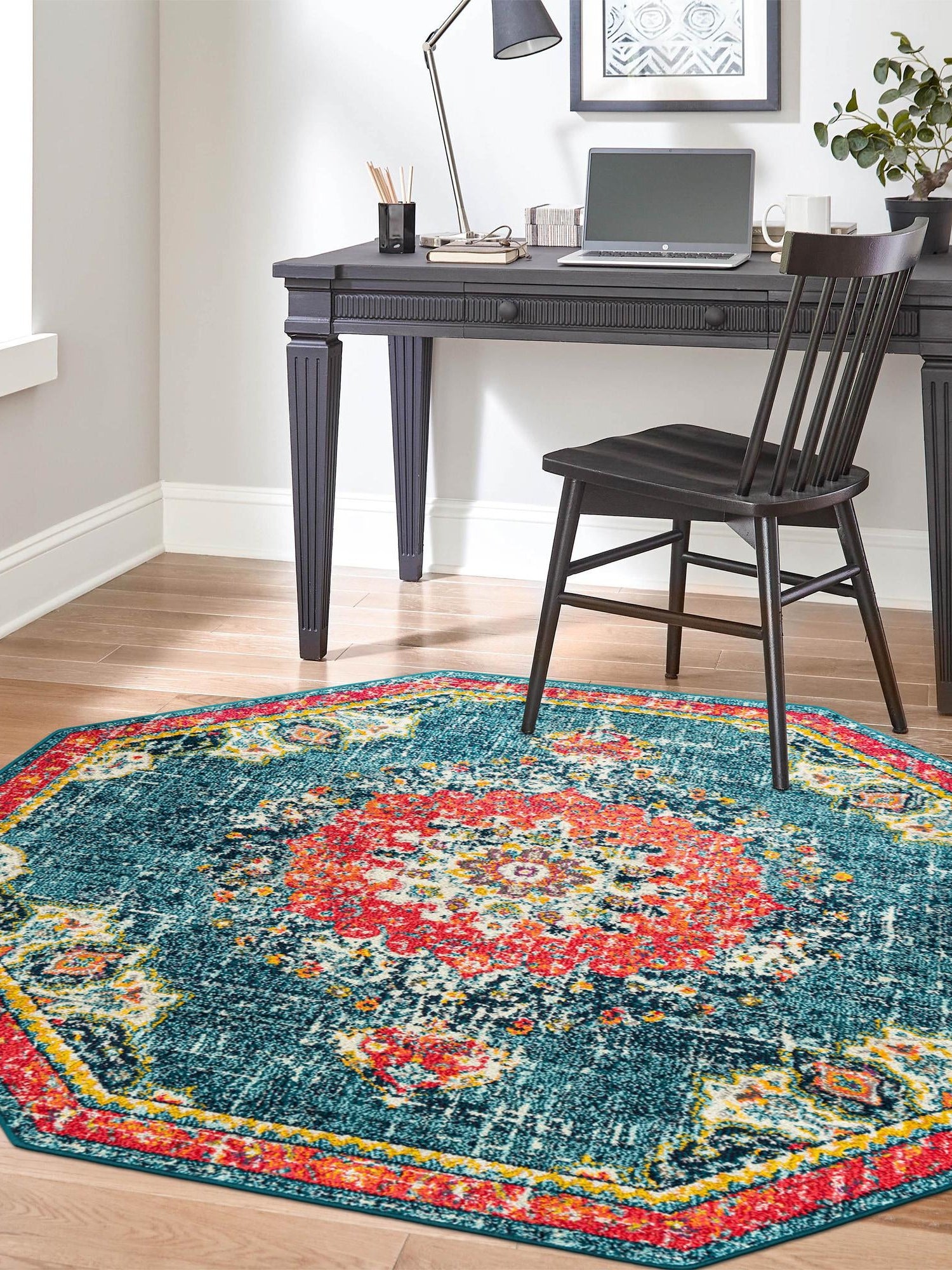 Blue 6' 1 x 6' 1 Penrose Octagon Area Rug