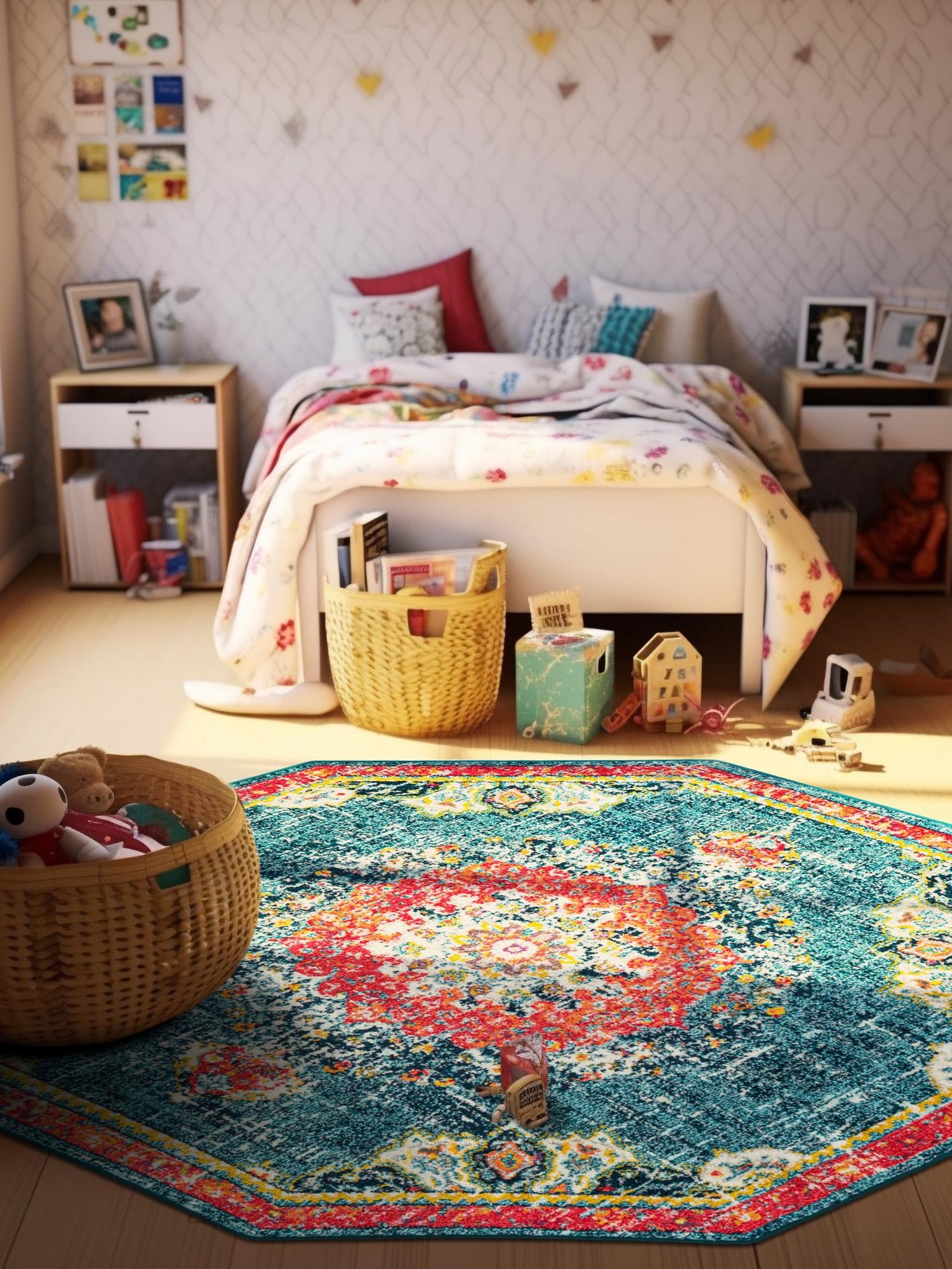 Blue 6' 1 x 6' 1 Penrose Octagon Area Rug