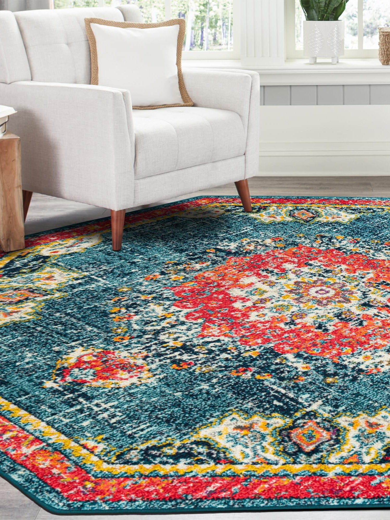 Blue 6' 1 x 6' 1 Penrose Octagon Area Rug