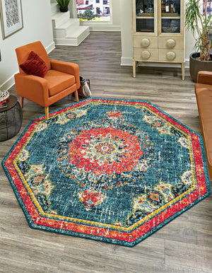 Blue 6' 1 x 6' 1 Penrose Octagon Area Rug