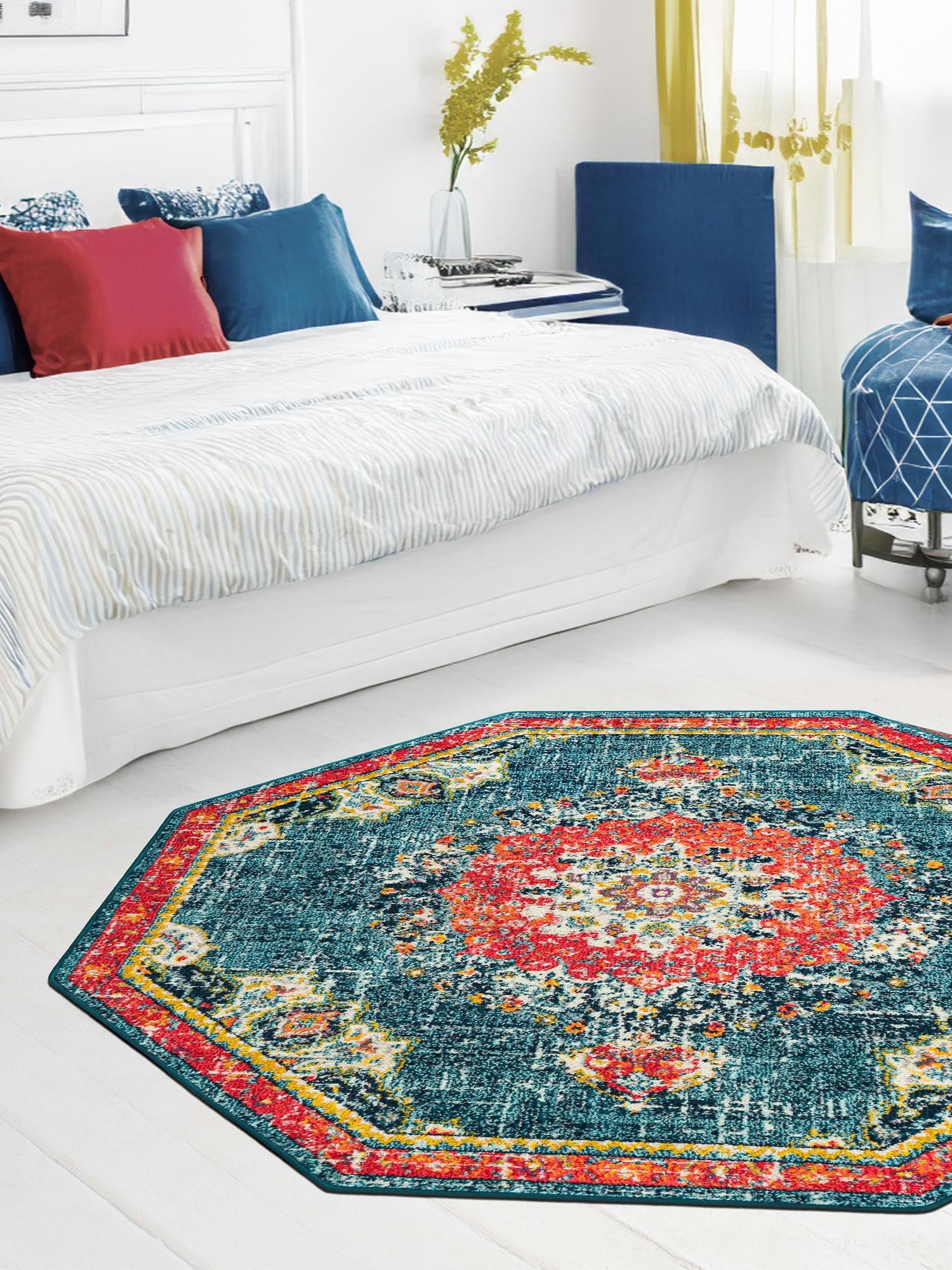 Blue 6' 1 x 6' 1 Penrose Octagon Area Rug