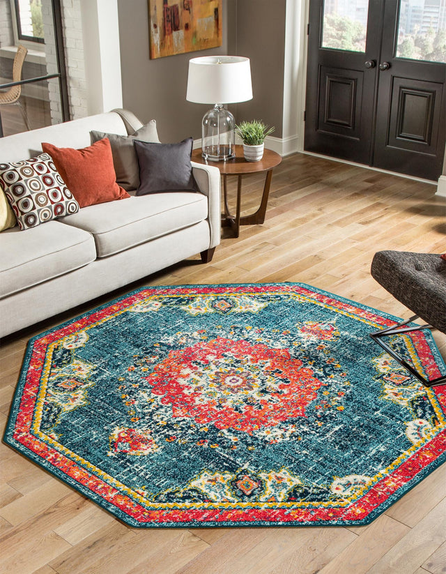 Blue 6' 1 x 6' 1 Penrose Octagon Area Rug