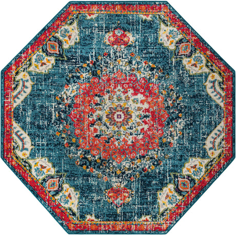 Blue 7' 10 x 7' 10 Penrose Octagon Area Rug