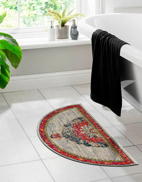Ivory 2' 2 x 3' 7 Penrose Hearth Half-Round Semicircle Area Rug Classic Durable Stain Resistant Easy Clean Carpet for Traditional Indoor Home Decor for Sale at Rug Engine