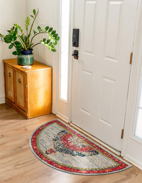 Ivory 2' 2 x 3' 7 Penrose Hearth Half-Round Semicircle Area Rug Classic Durable Stain Resistant Easy Clean Carpet for Traditional Indoor Home Decor for Sale at Rug Engine