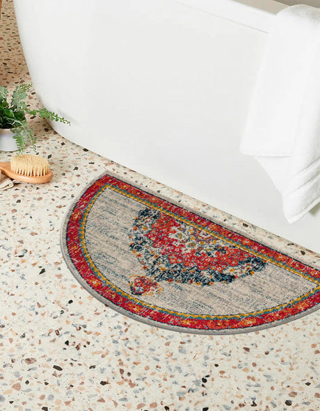 Ivory 2' 2 x 3' 7 Penrose Hearth Half-Round Semicircle Area Rug Classic Durable Stain Resistant Easy Clean Carpet for Traditional Indoor Home Decor for Sale at Rug Engine