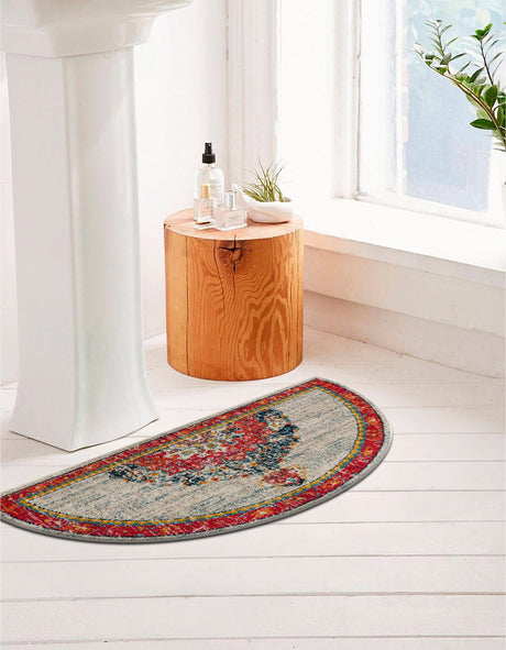 Ivory 2' 2 x 3' 7 Penrose Hearth Half-Round Semicircle Area Rug Classic Durable Stain Resistant Easy Clean Carpet for Traditional Indoor Home Decor for Sale at Rug Engine