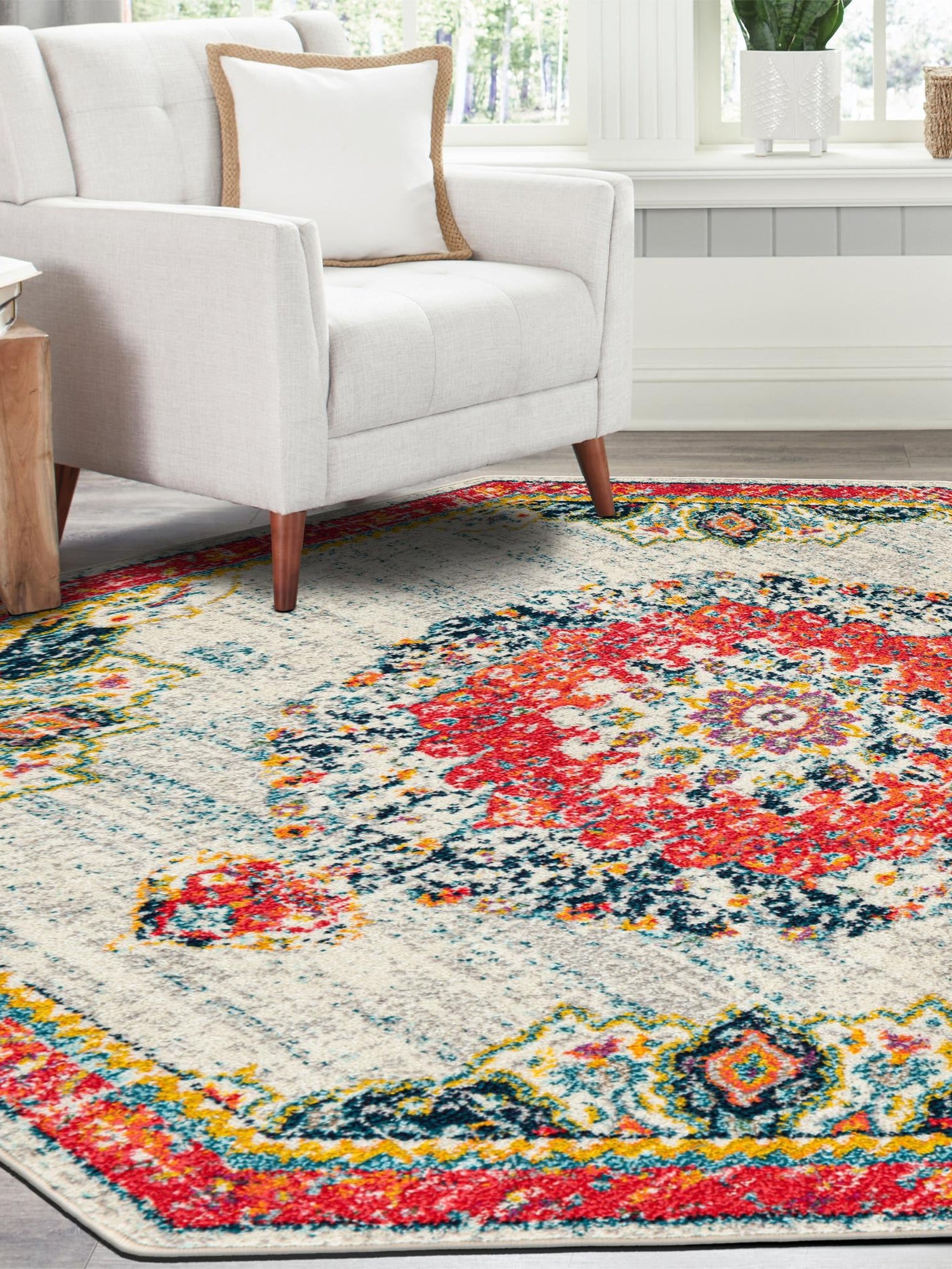 Ivory 7' 10 x 7' 10 Penrose Octagon Area Rug