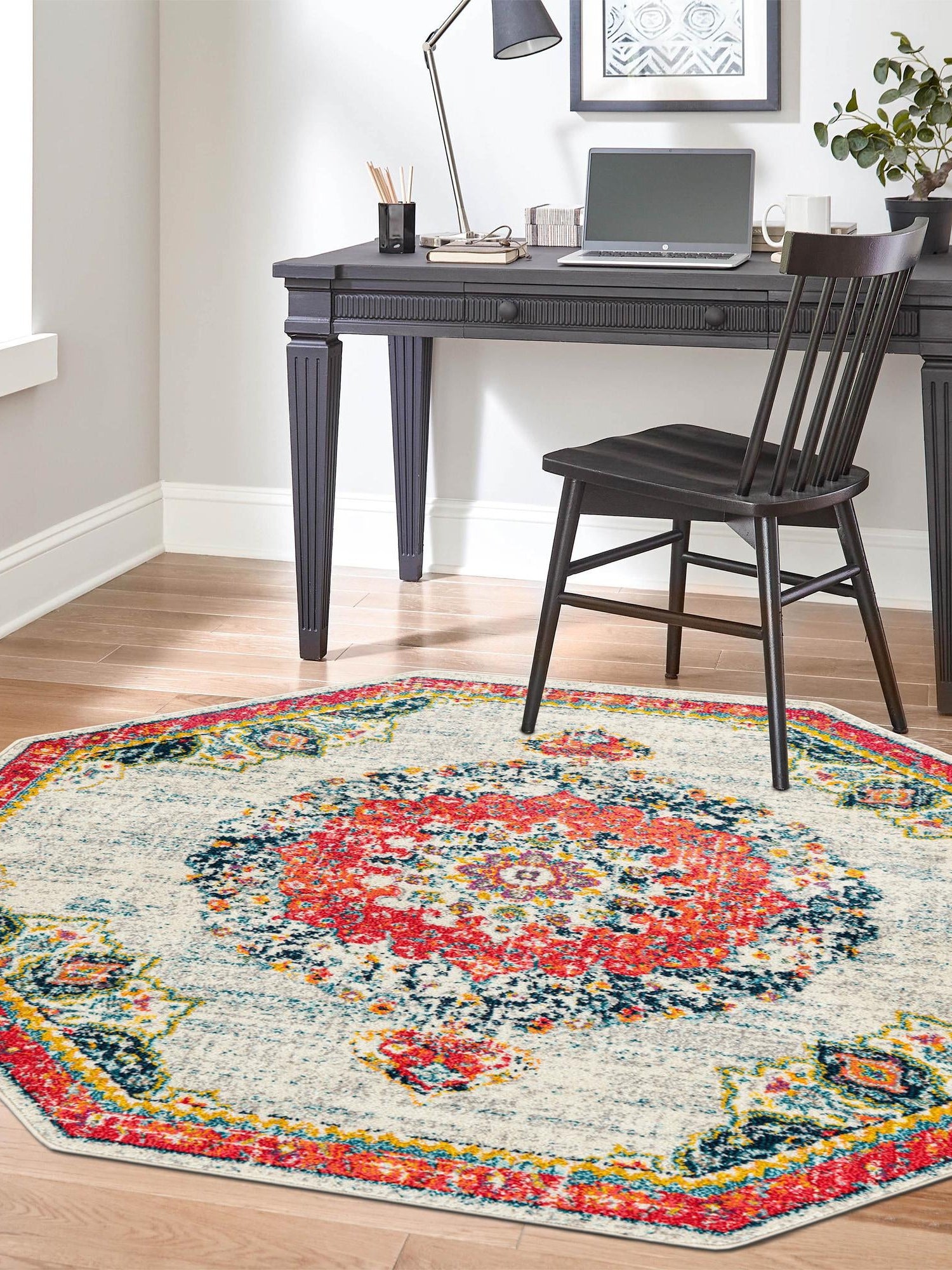 Ivory 7' 10 x 7' 10 Penrose Octagon Area Rug