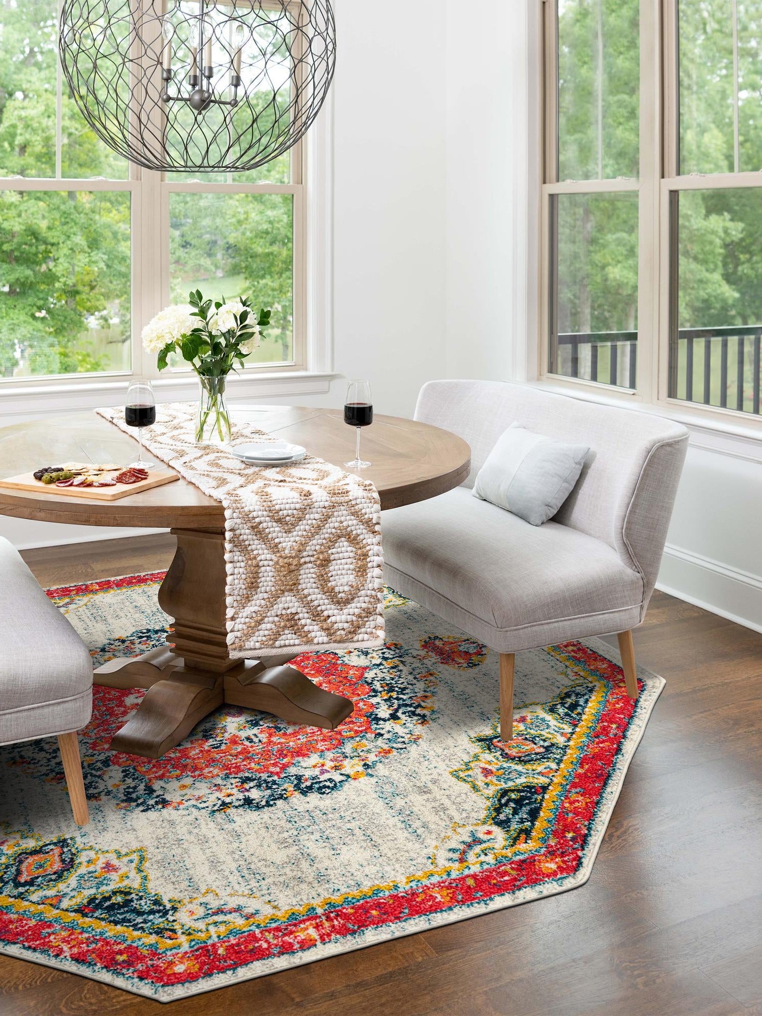 Ivory 7' 10 x 7' 10 Penrose Octagon Area Rug