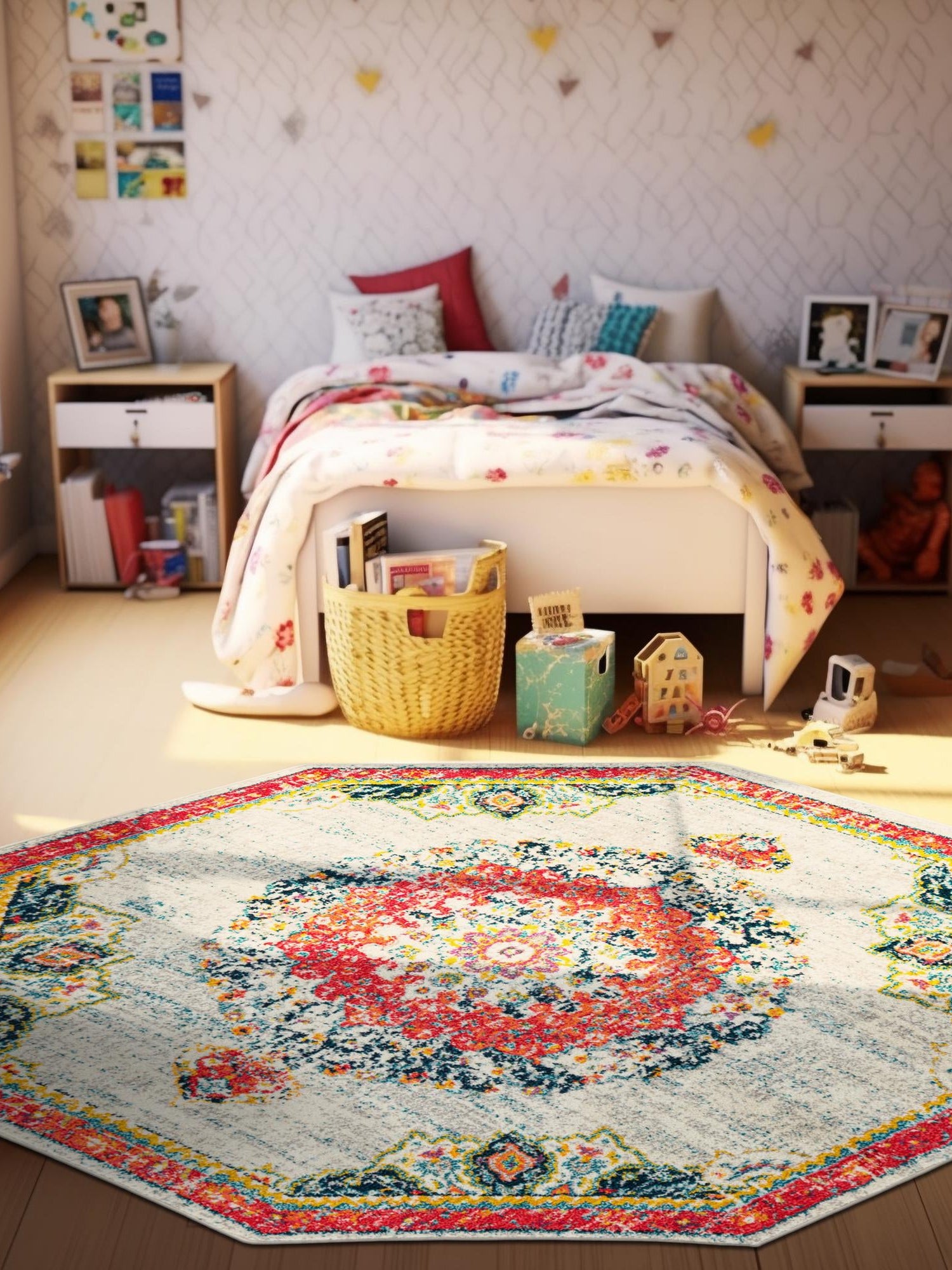 Ivory 7' 10 x 7' 10 Penrose Octagon Area Rug