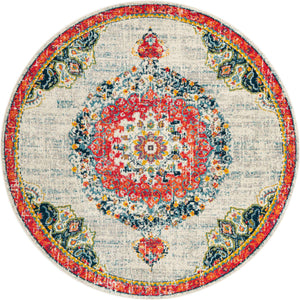 Ivory 7' 10 x 7' 10 Penrose Round Area Rug