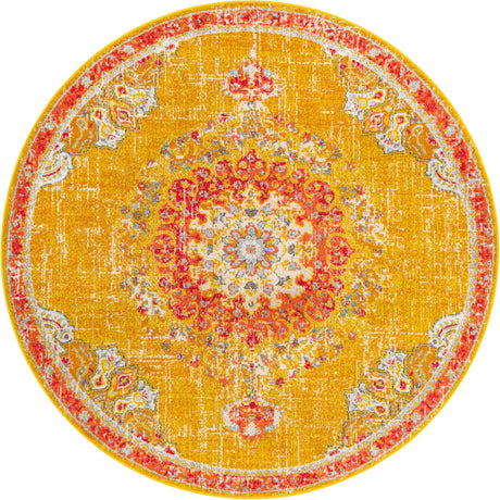 Gold 7' 10 x 7' 10 Penrose Round Area Rug