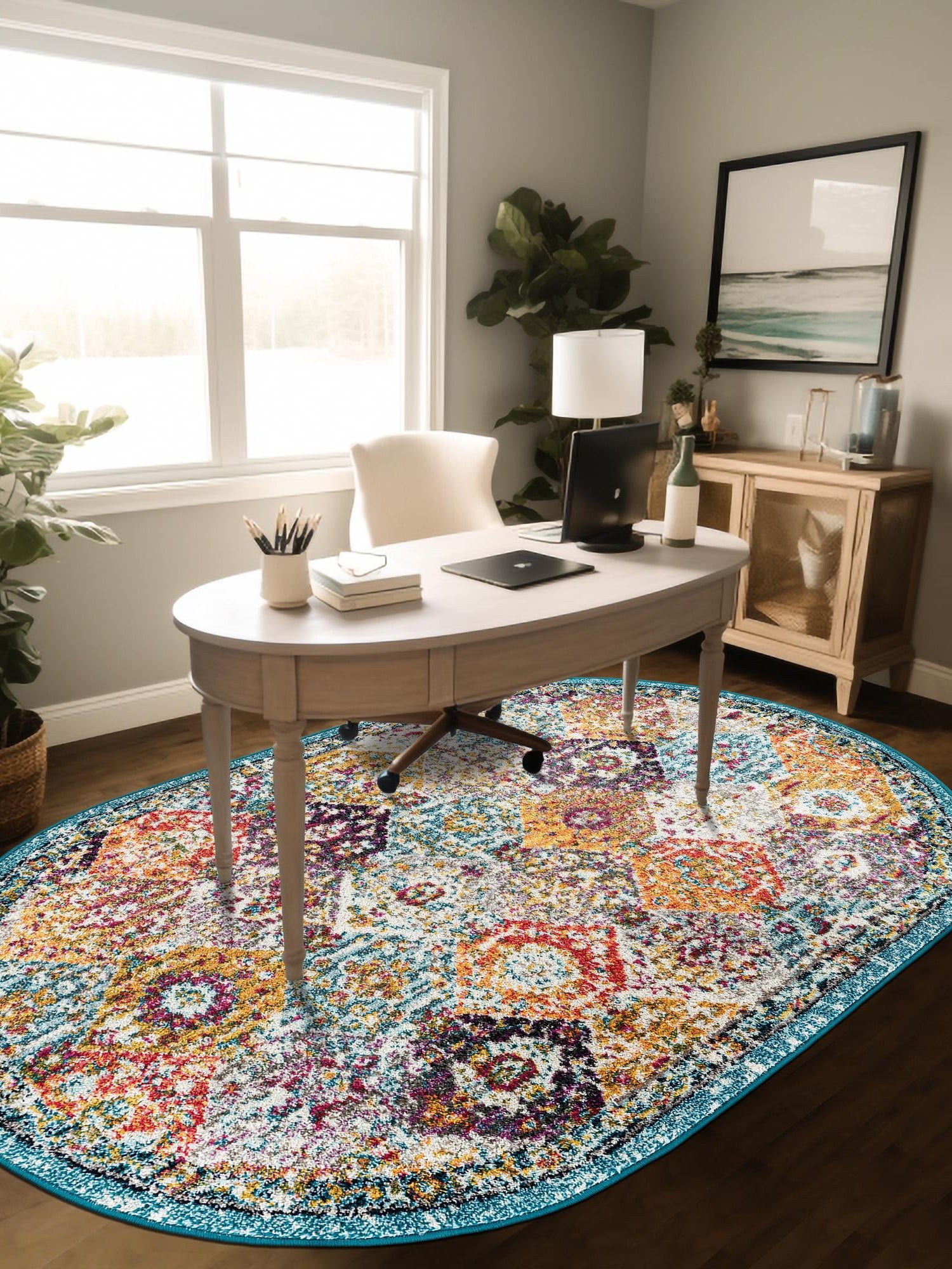 Multicolor 4' 1 x 6' 1 Penrose Oval Area Rug