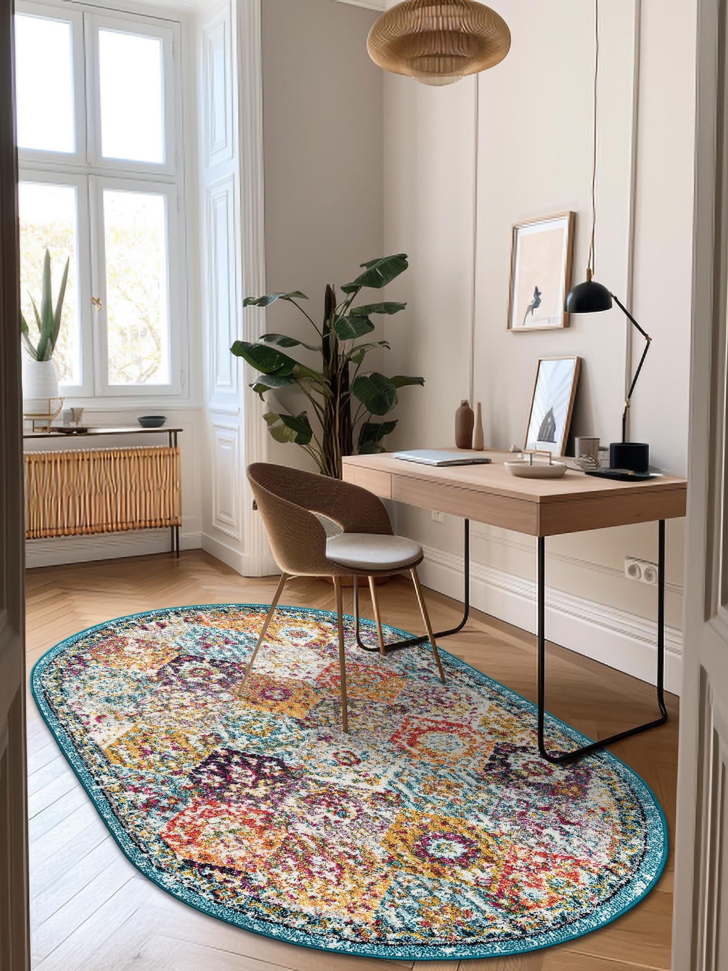 Multicolor 4' 1 x 6' 1 Penrose Oval Area Rug