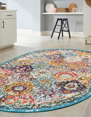 Multicolor 3' 1 x 5' 3 Penrose Oval Area Rug
