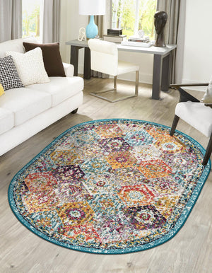 Multicolor 4' 1 x 6' 1 Penrose Oval Area Rug
