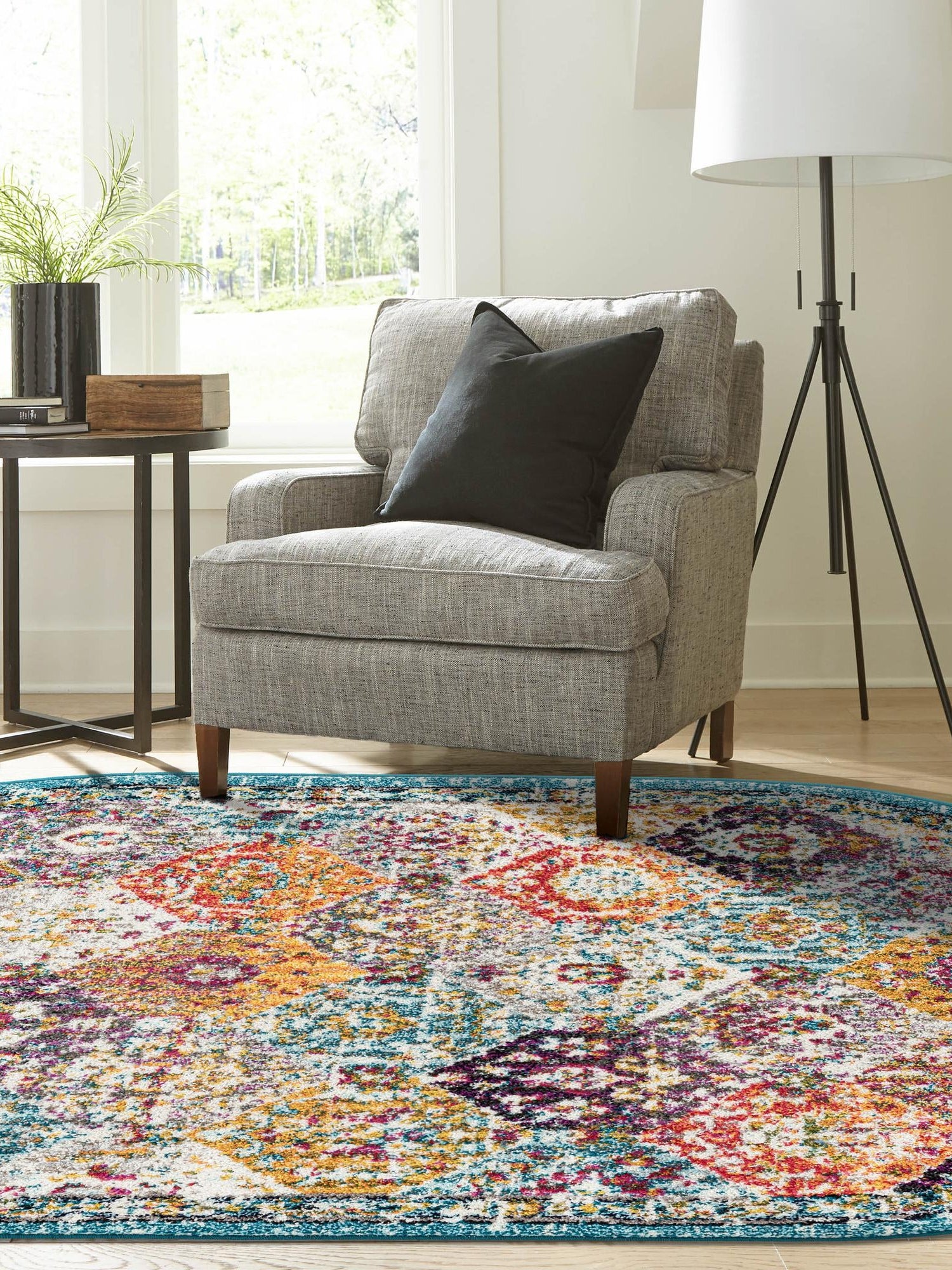 Multicolor 3' 1 x 5' 3 Penrose Oval Area Rug