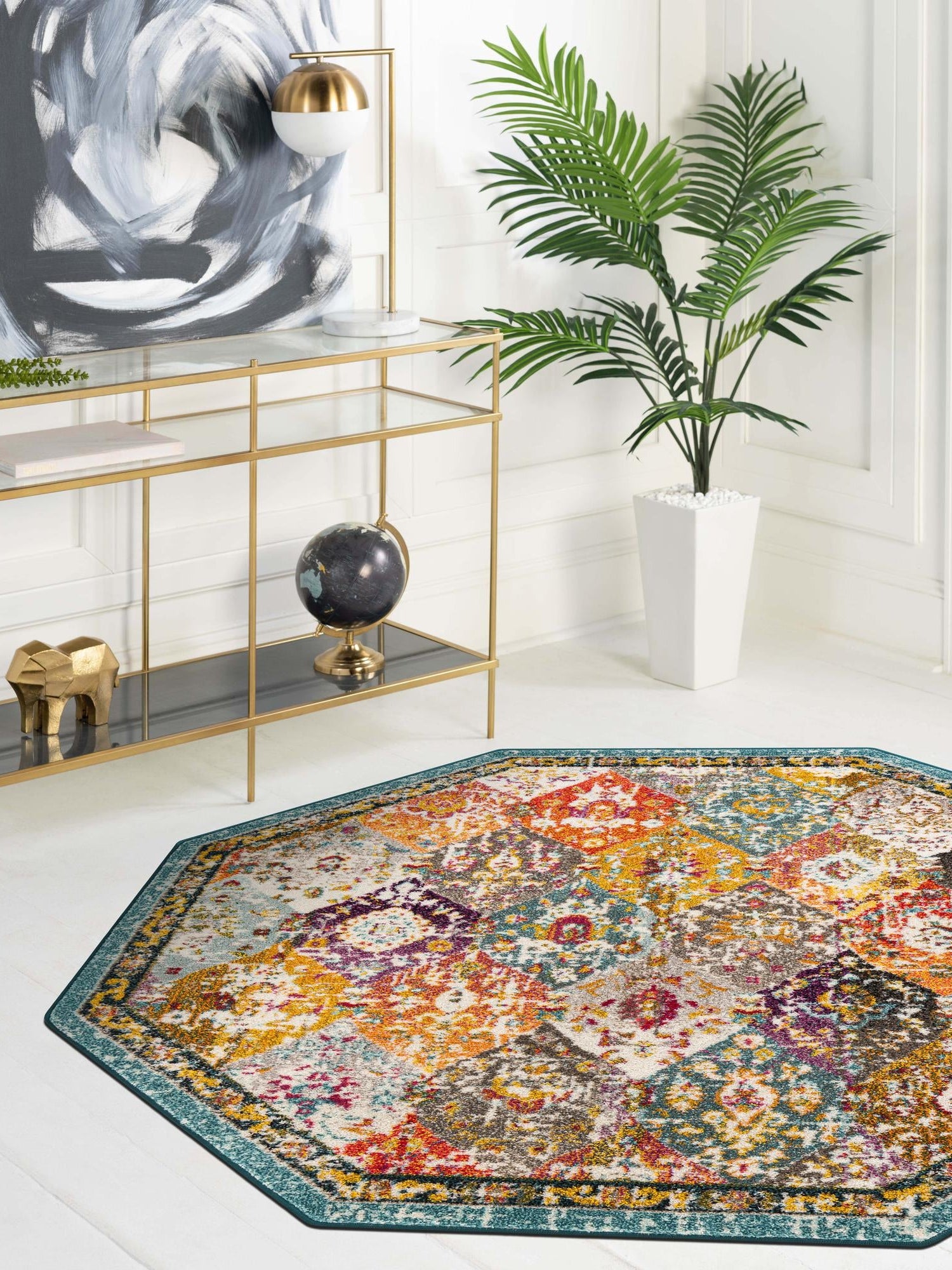 Multicolor 7' 10 x 7' 10 Penrose Octagon Area Rug