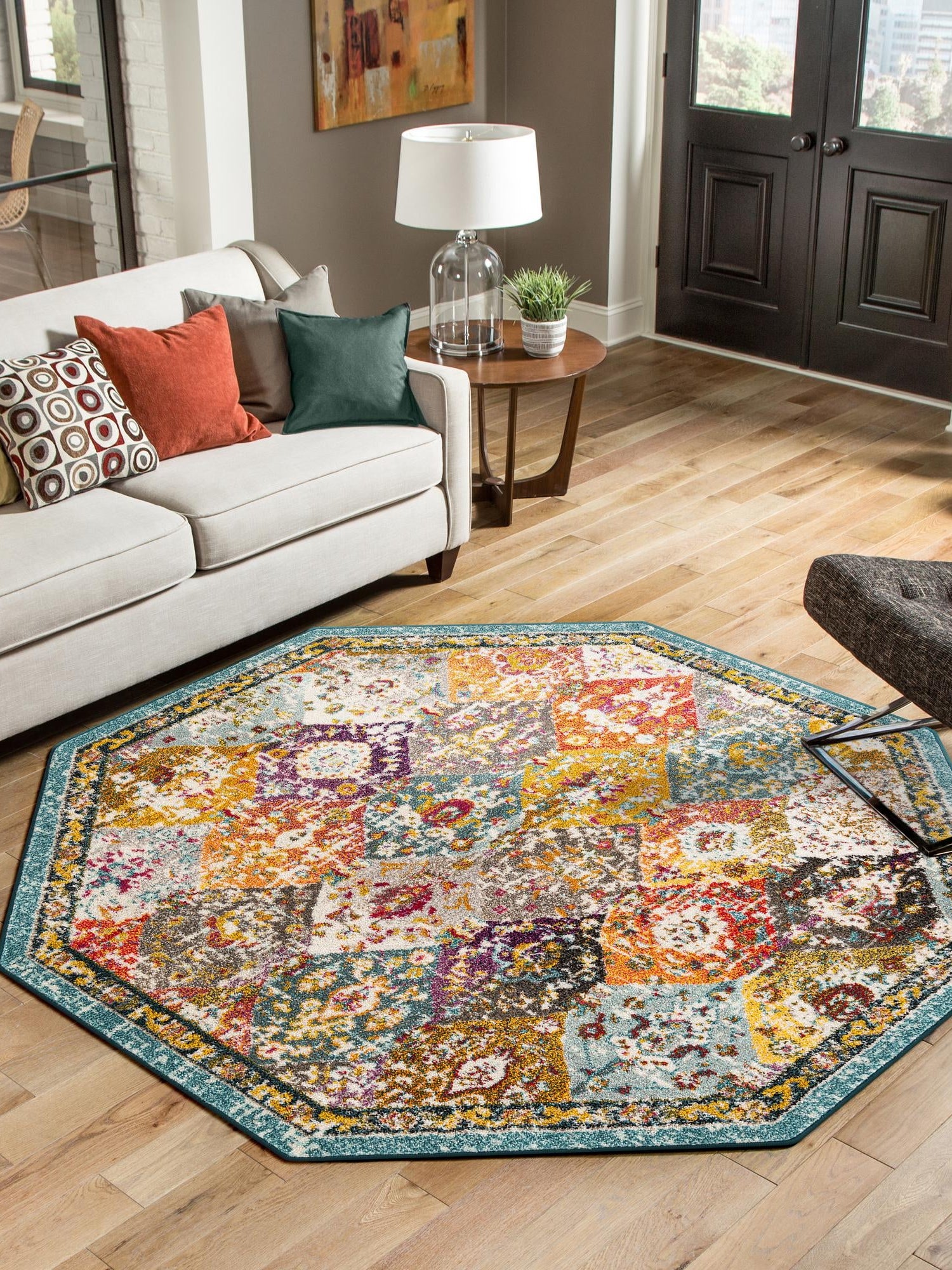 Multicolor 7' 10 x 7' 10 Penrose Octagon Area Rug