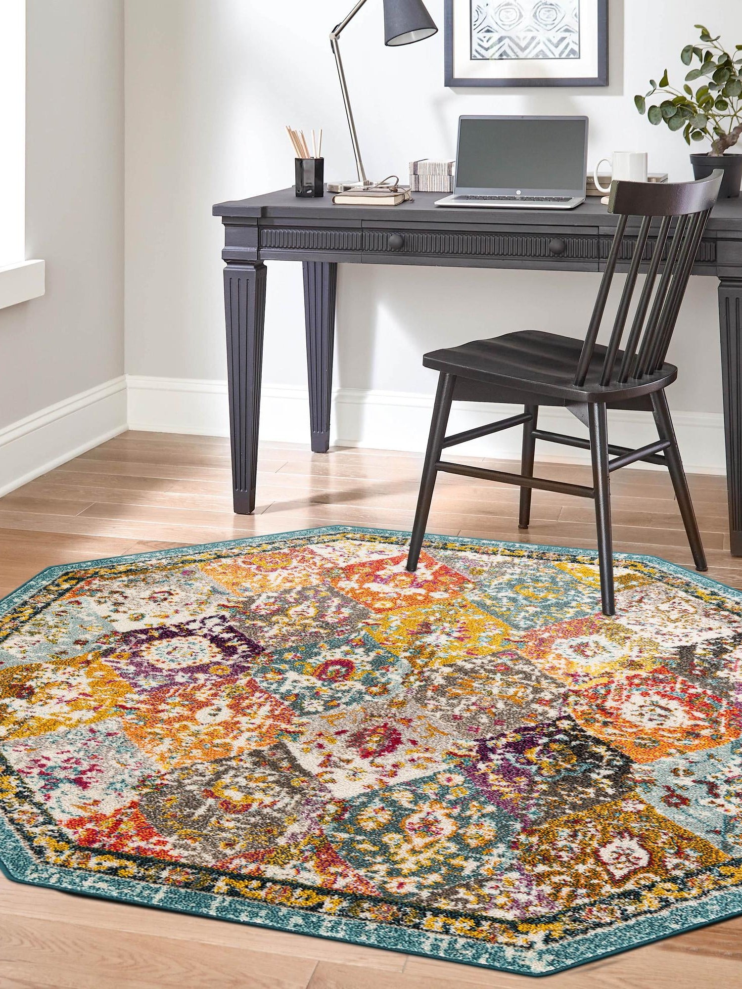 Multicolor 7' 10 x 7' 10 Penrose Octagon Area Rug