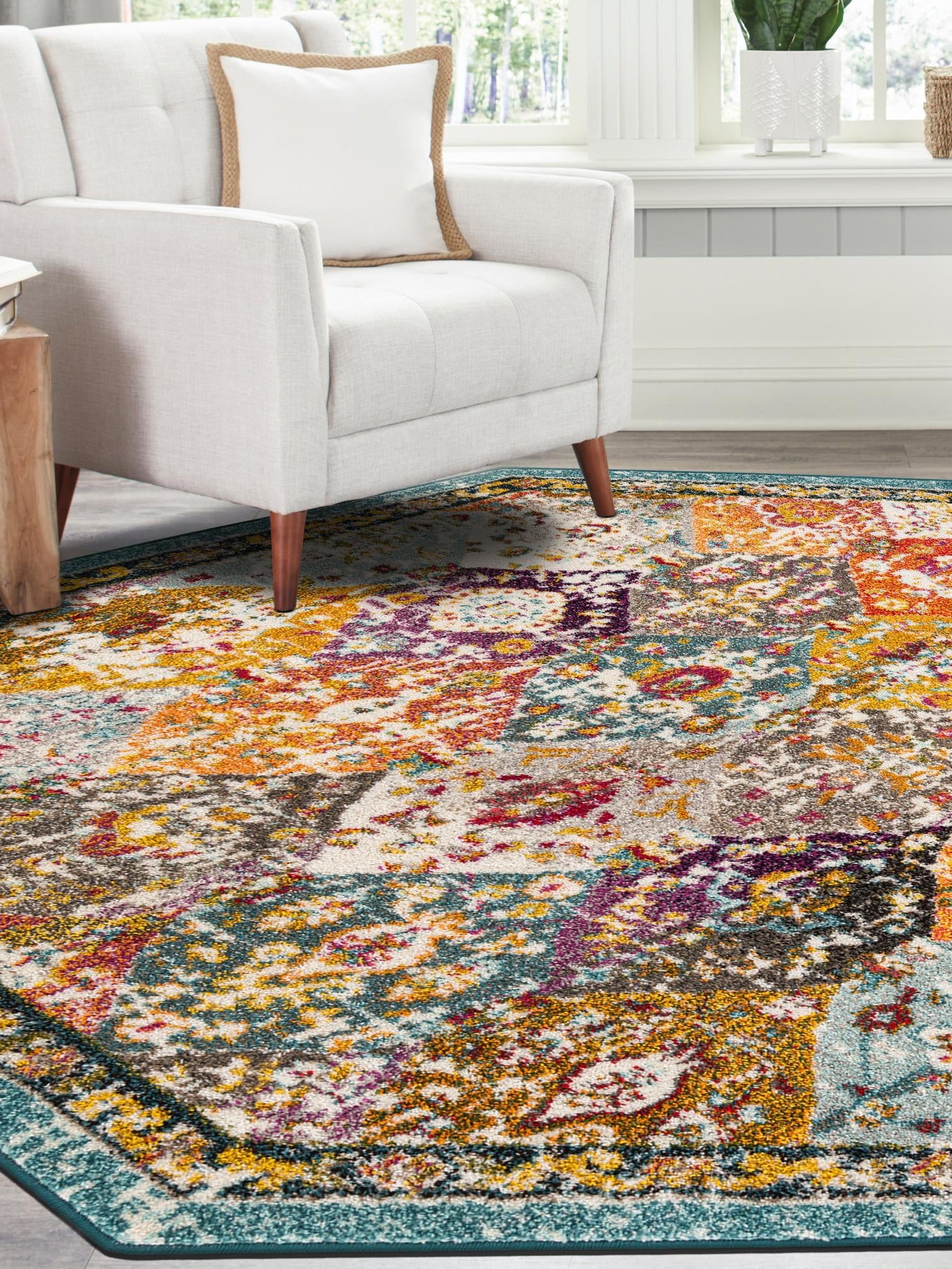 Multicolor 6' 1 x 6' 1 Penrose Octagon Area Rug