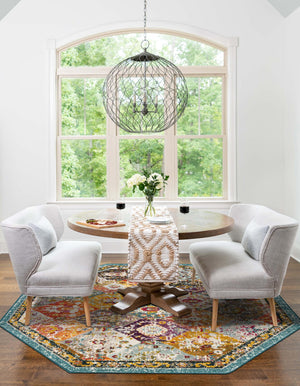 Multicolor 7' 10 x 7' 10 Penrose Octagon Area Rug