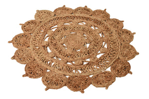 Natural 3' 1 x 3' 1 Braided Jute Round Rug