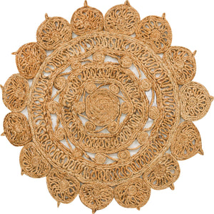 Natural 3' 1 x 3' 1 Braided Jute Round Rug